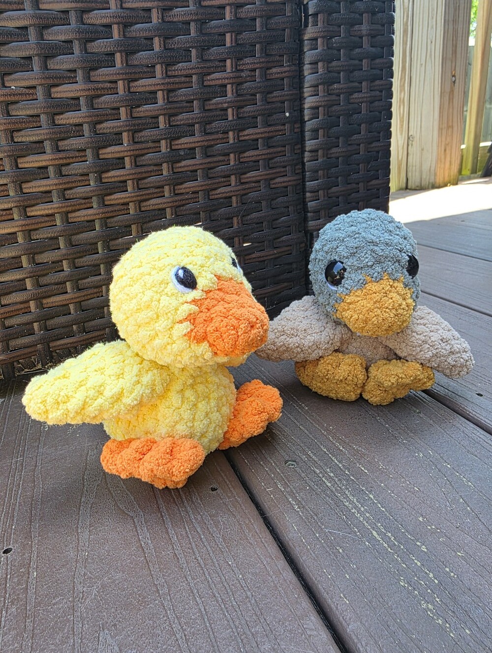 Set Of 2 Handmade Crochet Duck And Mallard Duck